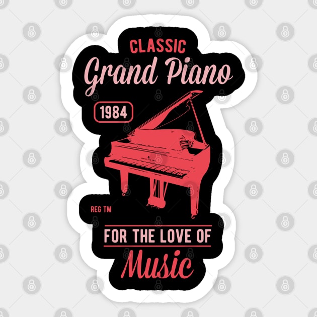 Classic Grand Piano Sticker by JakeRhodes